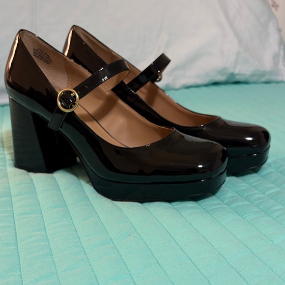 crown & ivy Shoes - Crown & Ivy Black Patent Mary Jane Heels